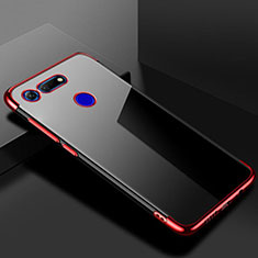 Silikon Schutzhülle Ultra Dünn Tasche Durchsichtig Transparent S01 für Huawei Honor V20 Rot