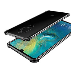 Silikon Schutzhülle Ultra Dünn Tasche Durchsichtig Transparent S01 für Huawei Mate 20 Schwarz