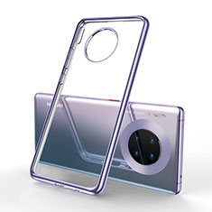 Silikon Schutzhülle Ultra Dünn Tasche Durchsichtig Transparent S01 für Huawei Mate 30 5G Silber