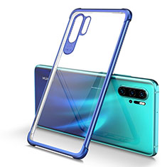 Silikon Schutzhülle Ultra Dünn Tasche Durchsichtig Transparent S01 für Huawei P30 Pro Blau