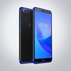 Silikon Schutzhülle Ultra Dünn Tasche Durchsichtig Transparent S01 für Huawei Y5 (2018) Blau