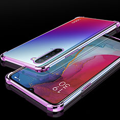 Silikon Schutzhülle Ultra Dünn Tasche Durchsichtig Transparent S01 für Oppo K7 5G Violett
