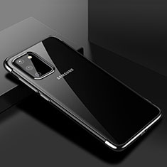 Silikon Schutzhülle Ultra Dünn Tasche Durchsichtig Transparent S01 für Samsung Galaxy S20 5G Schwarz