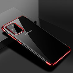 Silikon Schutzhülle Ultra Dünn Tasche Durchsichtig Transparent S01 für Samsung Galaxy S20 Rot