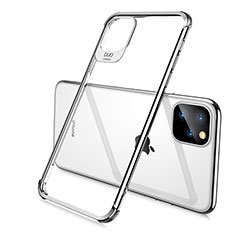 Silikon Schutzhülle Ultra Dünn Tasche Durchsichtig Transparent S02 für Apple iPhone 11 Pro Max Silber