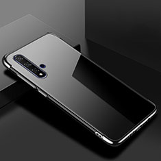 Silikon Schutzhülle Ultra Dünn Tasche Durchsichtig Transparent S02 für Huawei Honor 20 Schwarz