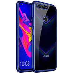 Silikon Schutzhülle Ultra Dünn Tasche Durchsichtig Transparent S02 für Huawei Honor V20 Blau