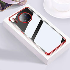 Silikon Schutzhülle Ultra Dünn Tasche Durchsichtig Transparent S02 für Huawei Mate 30 5G Rot