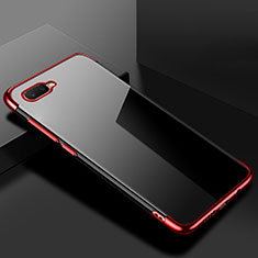 Silikon Schutzhülle Ultra Dünn Tasche Durchsichtig Transparent S02 für Oppo K1 Rot