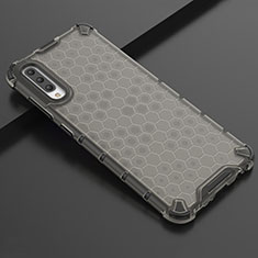 Silikon Schutzhülle Ultra Dünn Tasche Durchsichtig Transparent S02 für Samsung Galaxy A70 Schwarz