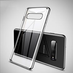 Silikon Schutzhülle Ultra Dünn Tasche Durchsichtig Transparent S02 für Samsung Galaxy S10 Plus Silber