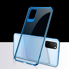 Silikon Schutzhülle Ultra Dünn Tasche Durchsichtig Transparent S02 für Samsung Galaxy S20 Blau