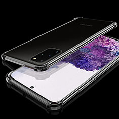 Silikon Schutzhülle Ultra Dünn Tasche Durchsichtig Transparent S02 für Samsung Galaxy S20 Plus 5G Schwarz