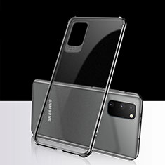 Silikon Schutzhülle Ultra Dünn Tasche Durchsichtig Transparent S02 für Samsung Galaxy S20 Schwarz