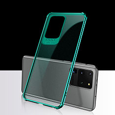 Silikon Schutzhülle Ultra Dünn Tasche Durchsichtig Transparent S02 für Samsung Galaxy S20 Ultra 5G Grün