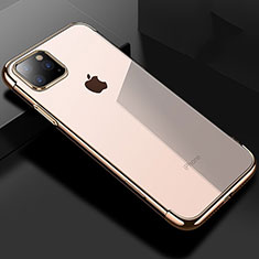 Silikon Schutzhülle Ultra Dünn Tasche Durchsichtig Transparent S03 für Apple iPhone 11 Pro Max Gold