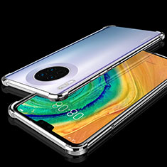 Silikon Schutzhülle Ultra Dünn Tasche Durchsichtig Transparent S03 für Huawei Mate 30 5G Silber