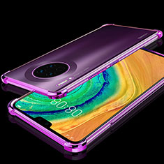 Silikon Schutzhülle Ultra Dünn Tasche Durchsichtig Transparent S03 für Huawei Mate 30 5G Violett