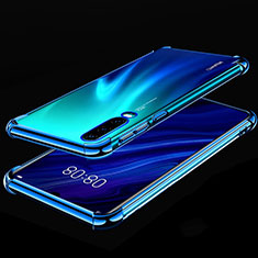 Silikon Schutzhülle Ultra Dünn Tasche Durchsichtig Transparent S03 für Huawei P30 Blau
