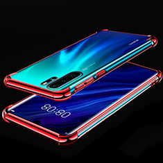 Silikon Schutzhülle Ultra Dünn Tasche Durchsichtig Transparent S03 für Huawei P30 Pro New Edition Rot