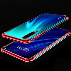 Silikon Schutzhülle Ultra Dünn Tasche Durchsichtig Transparent S03 für Huawei P30 Rot