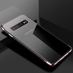 Silikon Schutzhülle Ultra Dünn Tasche Durchsichtig Transparent S03 für Samsung Galaxy S10 Rosegold