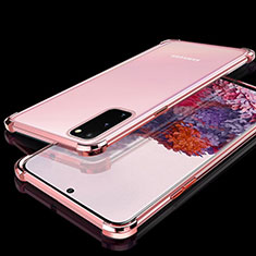 Silikon Schutzhülle Ultra Dünn Tasche Durchsichtig Transparent S03 für Samsung Galaxy S20 5G Rosegold