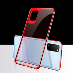 Silikon Schutzhülle Ultra Dünn Tasche Durchsichtig Transparent S03 für Samsung Galaxy S20 Plus 5G Rot
