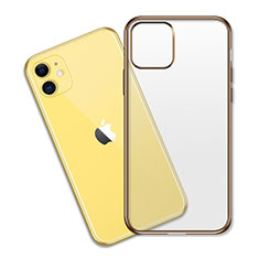 Silikon Schutzhülle Ultra Dünn Tasche Durchsichtig Transparent S04 für Apple iPhone 11 Gold
