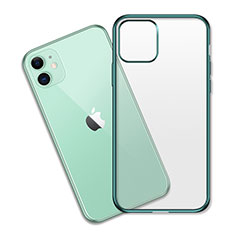 Silikon Schutzhülle Ultra Dünn Tasche Durchsichtig Transparent S04 für Apple iPhone 11 Grün