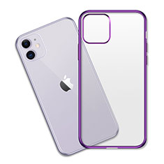 Silikon Schutzhülle Ultra Dünn Tasche Durchsichtig Transparent S04 für Apple iPhone 11 Violett