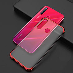 Silikon Schutzhülle Ultra Dünn Tasche Durchsichtig Transparent S04 für Huawei Honor 20E Rot