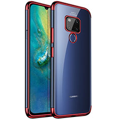 Silikon Schutzhülle Ultra Dünn Tasche Durchsichtig Transparent S04 für Huawei Mate 20 Rot