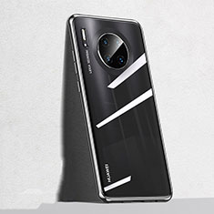 Silikon Schutzhülle Ultra Dünn Tasche Durchsichtig Transparent S04 für Huawei Mate 30 5G Schwarz