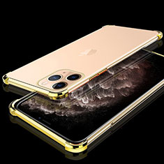 Silikon Schutzhülle Ultra Dünn Tasche Durchsichtig Transparent S05 für Apple iPhone 11 Pro Gold