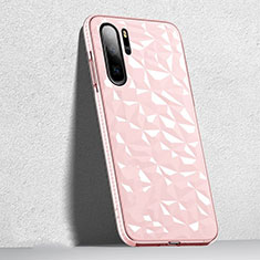 Silikon Schutzhülle Ultra Dünn Tasche Durchsichtig Transparent S05 für Huawei P30 Pro New Edition Rosa