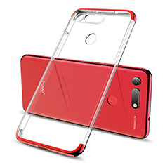 Silikon Schutzhülle Ultra Dünn Tasche Durchsichtig Transparent S06 für Huawei Honor View 20 Rot