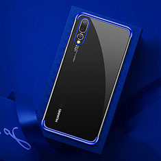 Silikon Schutzhülle Ultra Dünn Tasche Durchsichtig Transparent S07 für Huawei P20 Pro Blau