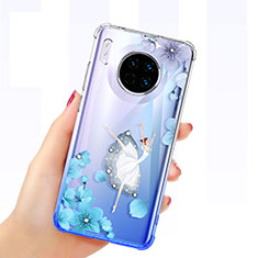 Silikon Schutzhülle Ultra Dünn Tasche Durchsichtig Transparent Schmetterling für Huawei Mate 30 5G Plusfarbig