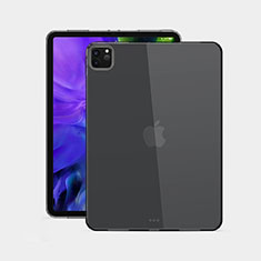 Silikon Schutzhülle Ultra Dünn Tasche Durchsichtig Transparent T02 für Apple iPad Pro 12.9 (2020) Schwarz