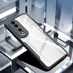 Silikon Schutzhülle Ultra Dünn Tasche Durchsichtig Transparent T02 für Huawei Honor 90 5G Schwarz