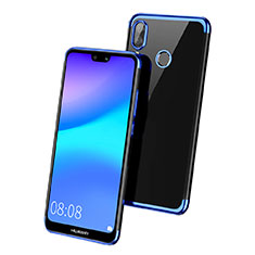Silikon Schutzhülle Ultra Dünn Tasche Durchsichtig Transparent T02 für Huawei P20 Lite Blau