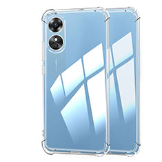 Silikon Schutzhülle Ultra Dünn Tasche Durchsichtig Transparent T02 für Oppo A17 Klar