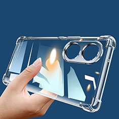 Silikon Schutzhülle Ultra Dünn Tasche Durchsichtig Transparent T02 für Oppo A58x 5G Klar