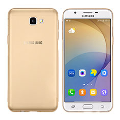 Silikon Schutzhülle Ultra Dünn Tasche Durchsichtig Transparent T02 für Samsung Galaxy J7 Prime Gold