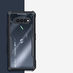 Silikon Schutzhülle Ultra Dünn Tasche Durchsichtig Transparent T02 für Xiaomi Black Shark 4S Pro 5G Schwarz