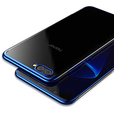 Silikon Schutzhülle Ultra Dünn Tasche Durchsichtig Transparent T03 für Huawei Honor V10 Blau