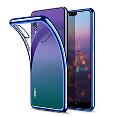 Silikon Schutzhülle Ultra Dünn Tasche Durchsichtig Transparent T03 für Huawei P20 Blau