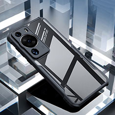 Silikon Schutzhülle Ultra Dünn Tasche Durchsichtig Transparent T03 für Huawei P60 Pro Schwarz