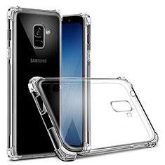 Silikon Schutzhülle Ultra Dünn Tasche Durchsichtig Transparent T03 für Samsung Galaxy A8+ A8 Plus (2018) A730F Klar